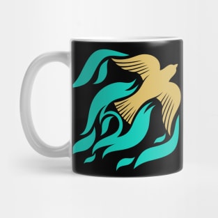The dove and the flame of fire are symbols of God's Holy Spirit, peace and humility Mug